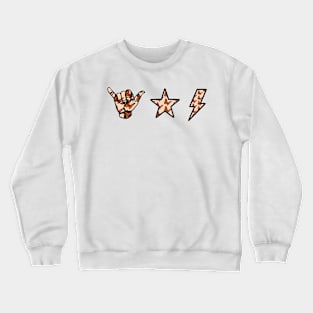 butterfly shaka hand, star & lightning sticker pack Crewneck Sweatshirt